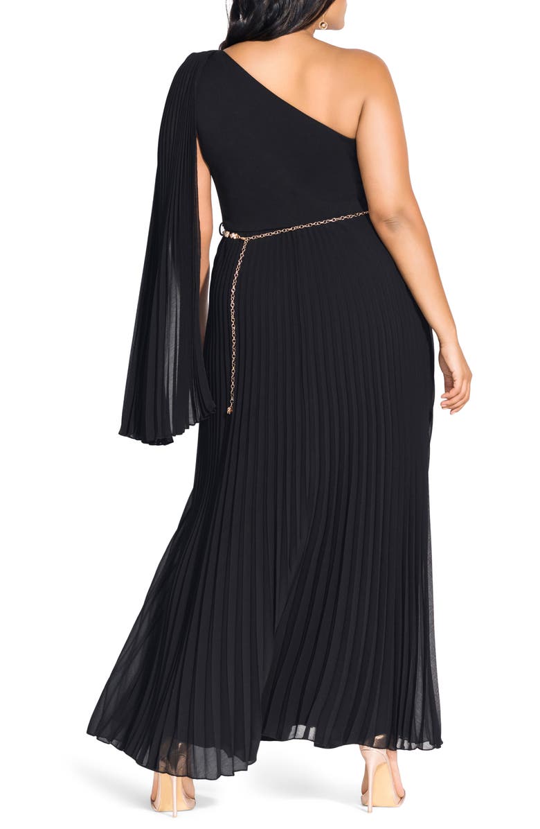 City Chic Paramount One-Shoulder Maxi Dress, Alternate, color, 