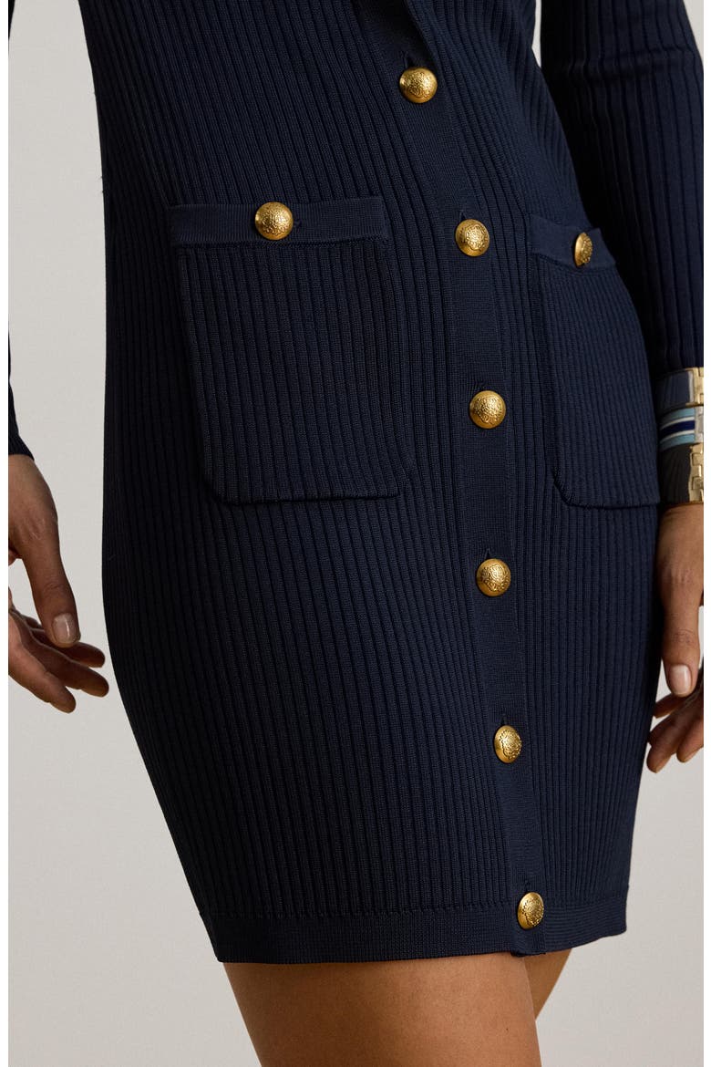 Chaynen Long Sleeve Rib Body-Con Minidress, Alternate, color, LAUREN NAVY