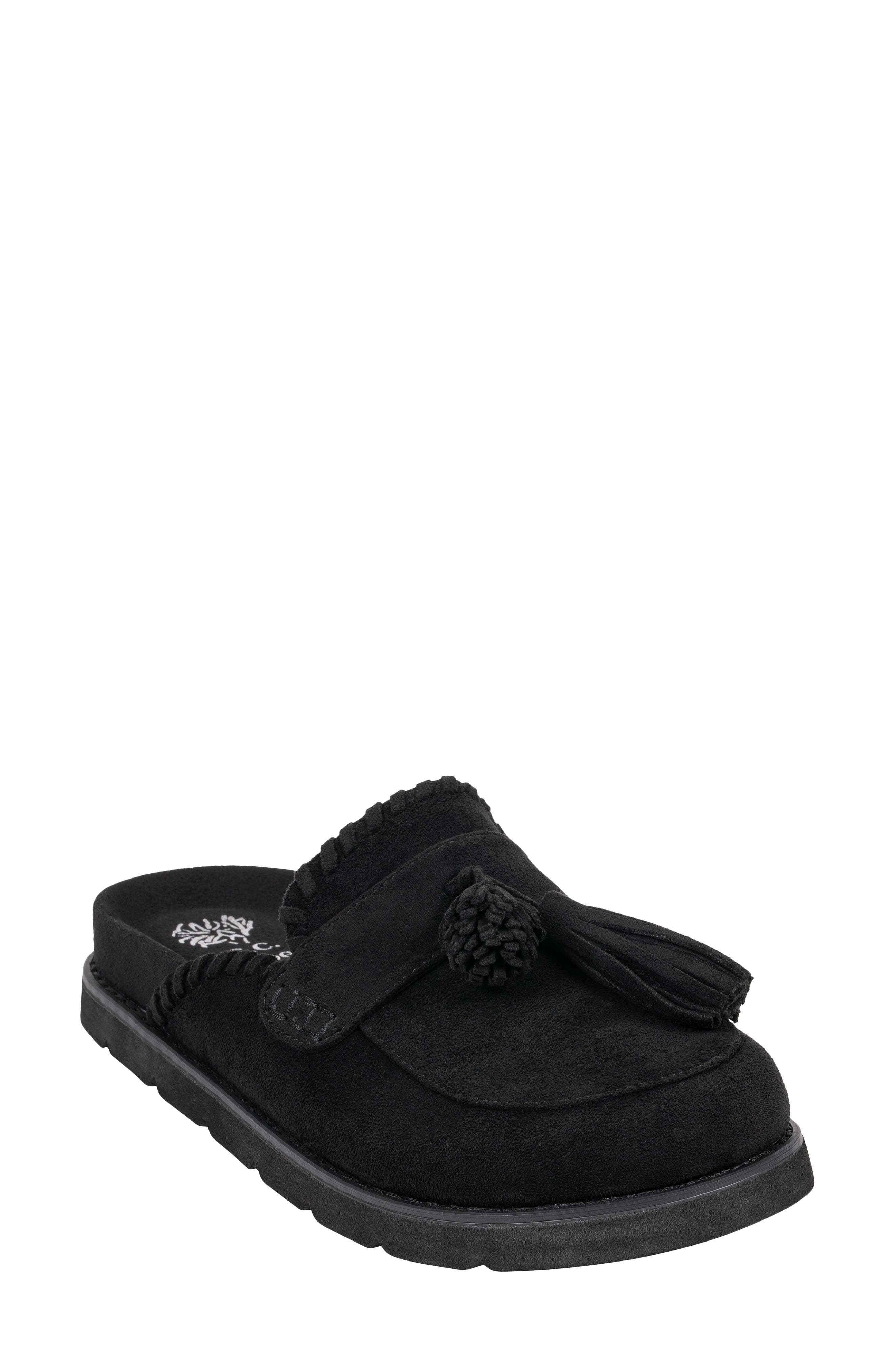 Lenox Faux Suede Tassel Clog