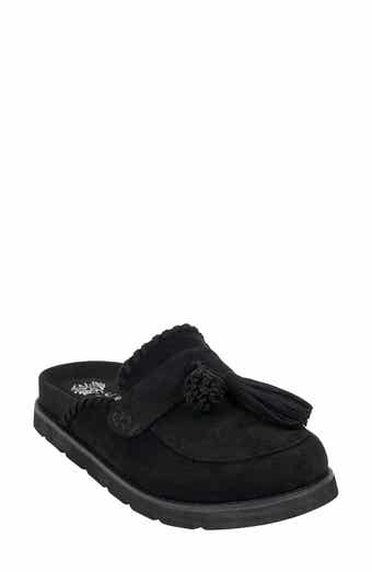 Lenox Faux Suede Tassel Clog