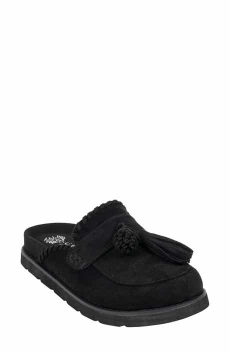 Lenox Faux Suede Tassel Clog