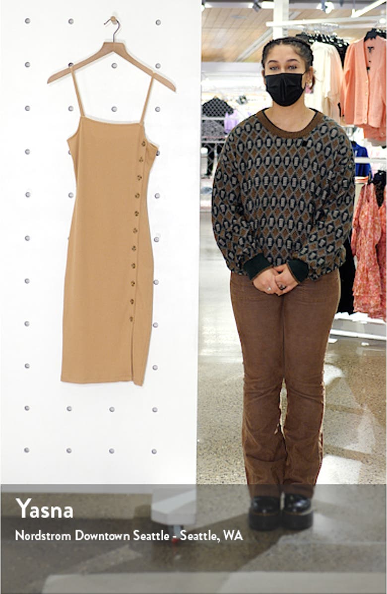 Tommy Button Detail Rib Sheath Dress, sales video thumbnail