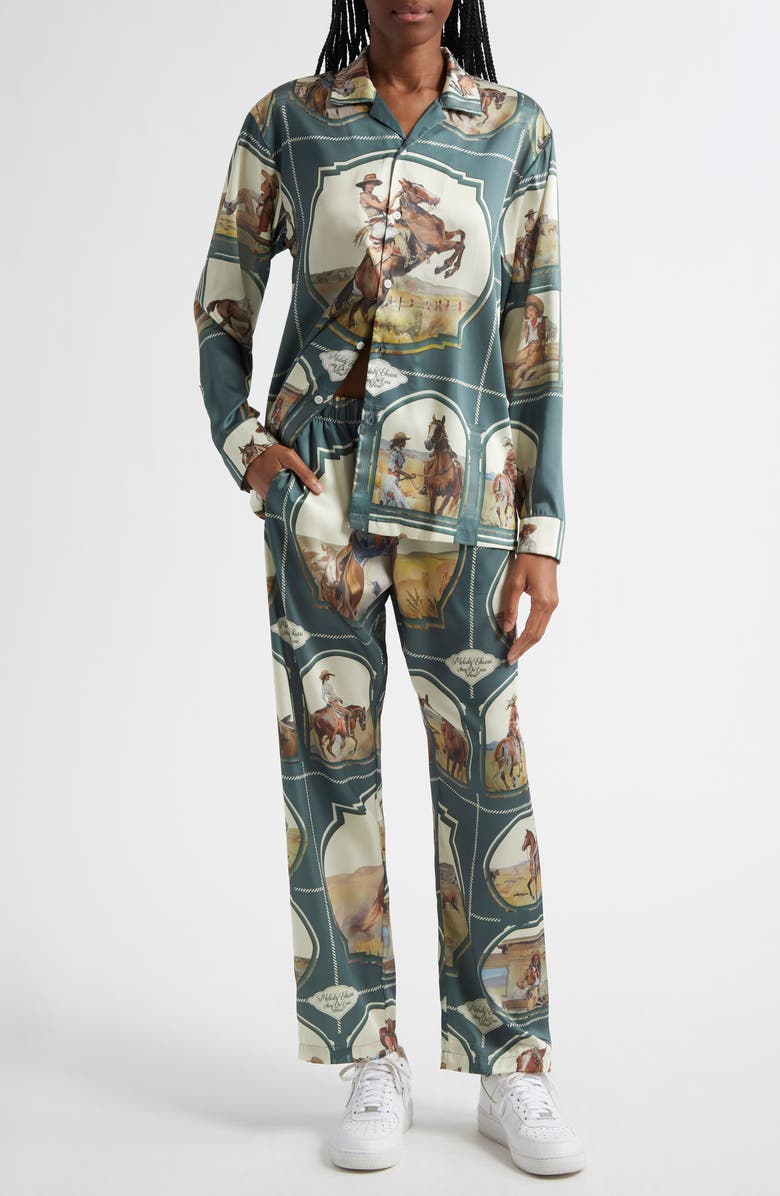 Melody Ehsani Cowgirl Satin Pants, Alternate, color, 