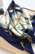 SILKSILKY Pure Mulberry Silk Printed Square Shawl Scarf