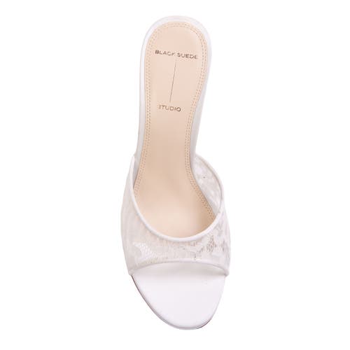 Black Suede Studio Celeste 80 Mule In White