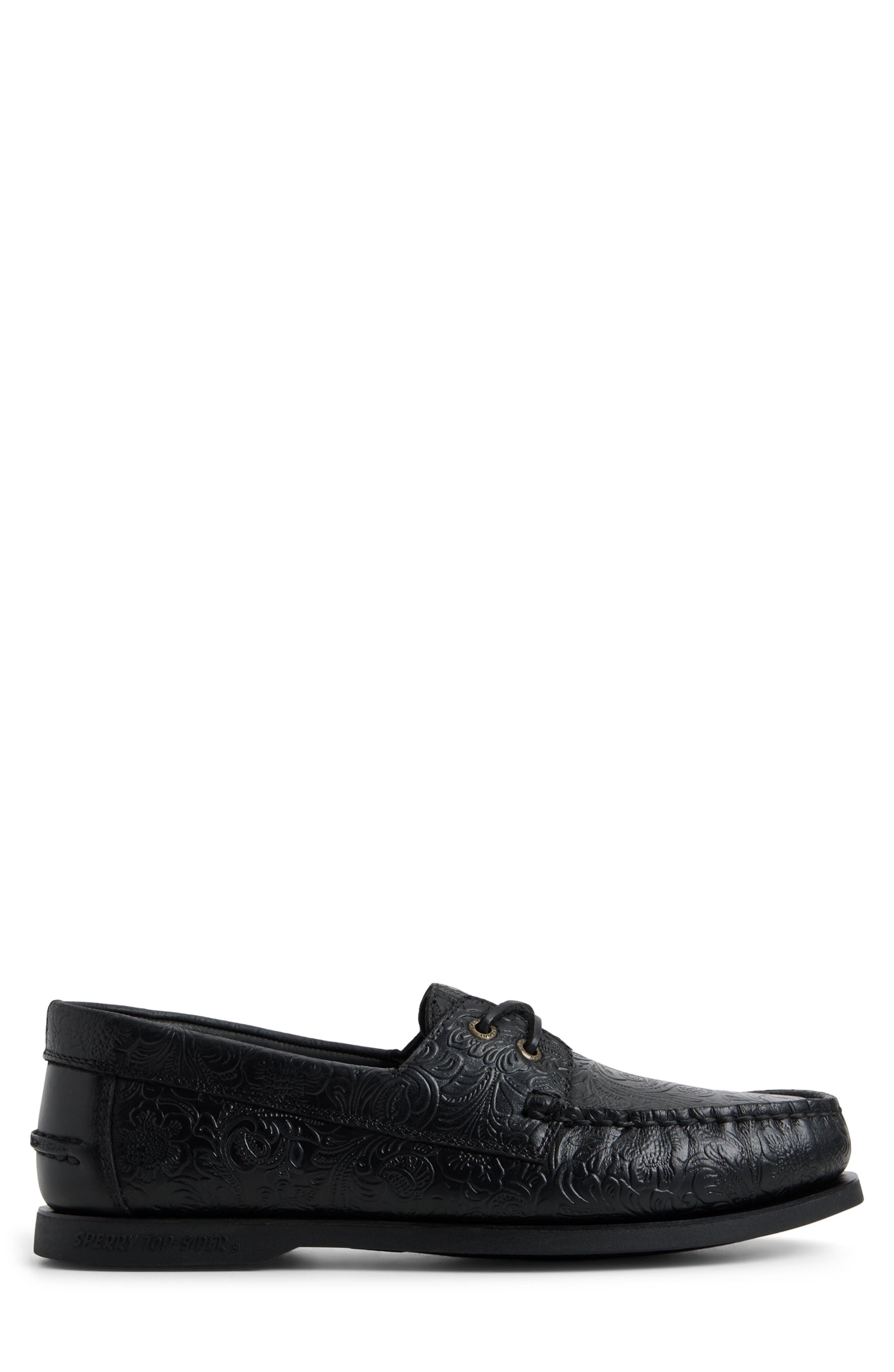 Lou Boat Shoe, Alternate, color, BLACK