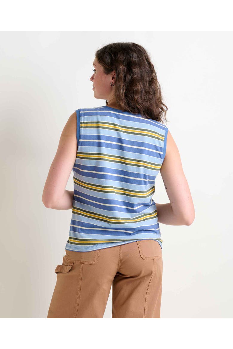 Women's Grom V-Neck Tank, Alternate, color, Weathered Blue Stripe