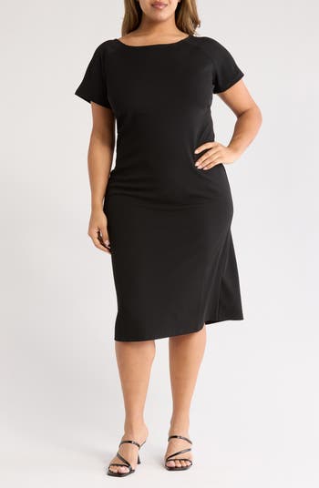 NORDSTROM RACK Short Sleeve Crepe Shift Dress Nordstromrack