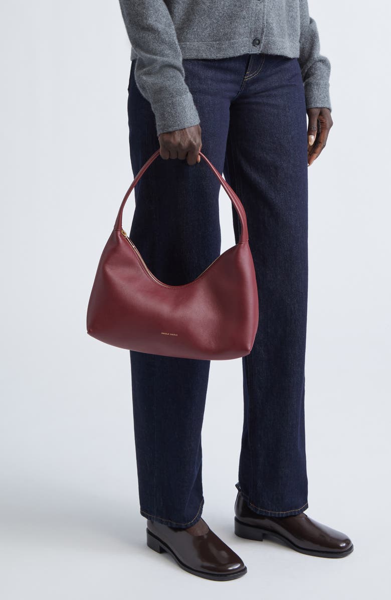 Mansur Gavriel Candy Baguette Leather Shoulder Bag, Alternate, color, Oxblood