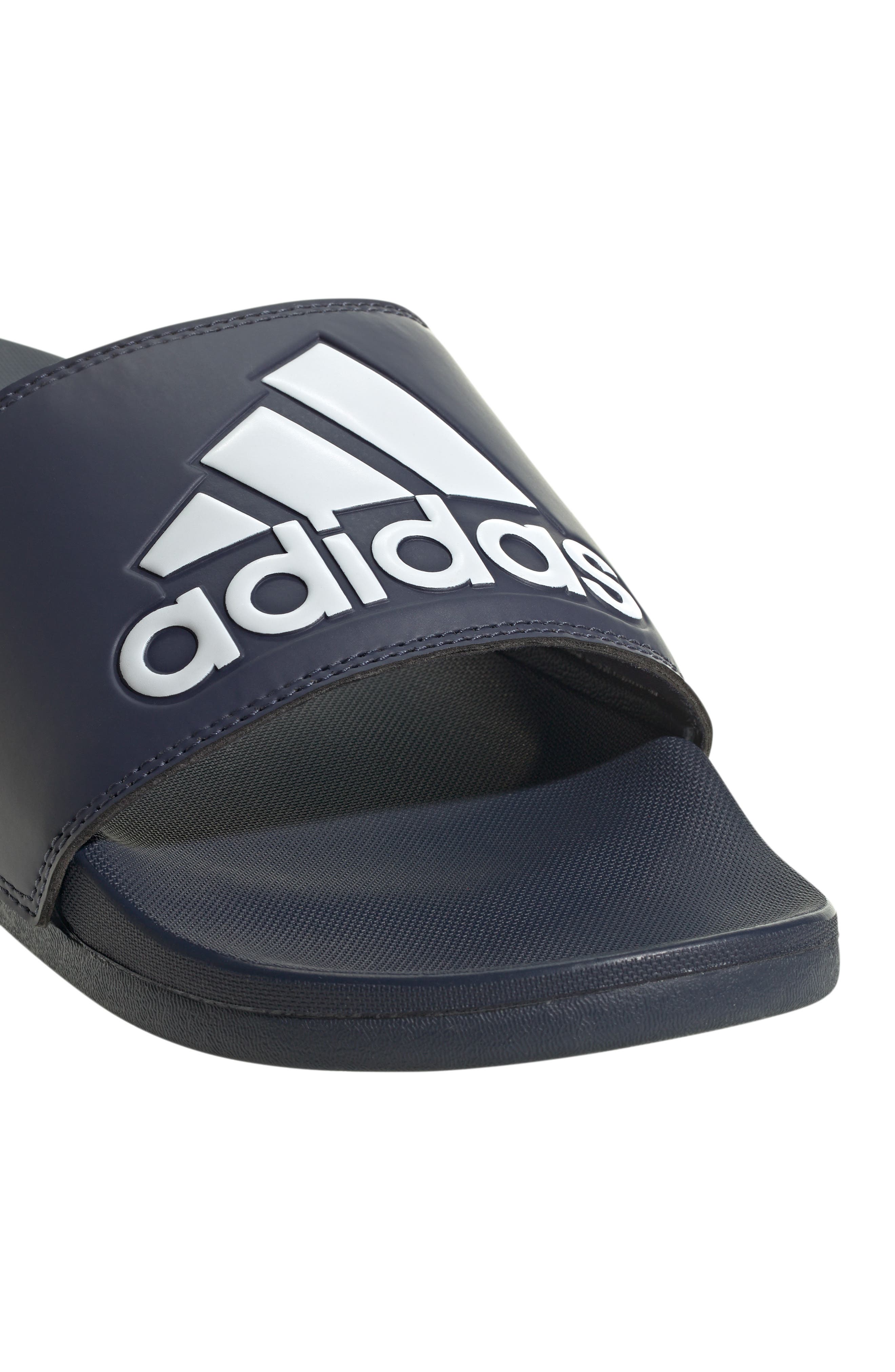 Adilette Comfort Slide Sandal, Alternate, color, NAVY/ WHITE/ NAVY