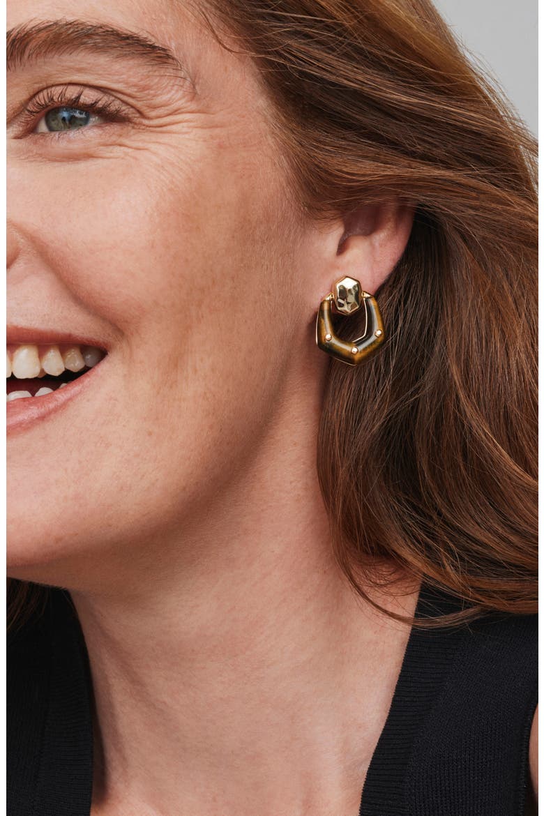 Embry Gold Open Frame Earrings, Alternate, color, GOLD DARK BROWN TIGERS EYE