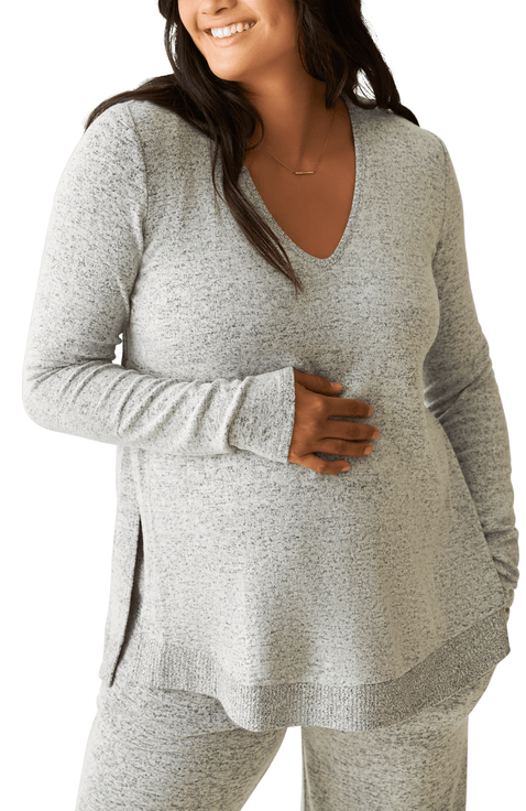 CozyKnit Maternity & Nursing V-neck Top
