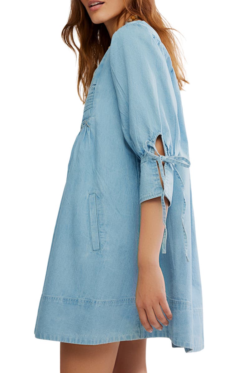 Free People Sonora Chambray Minidress, Alternate, color, Cornflower