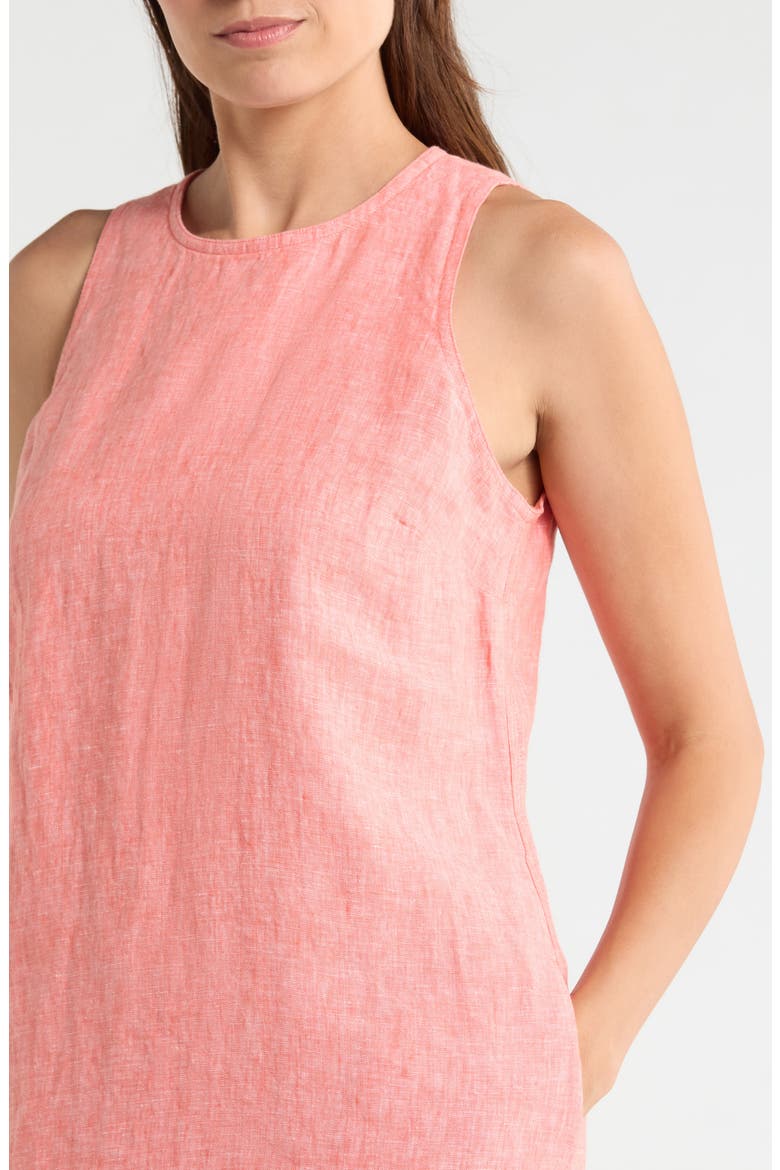 Two Palms Trapunto Linen A-Line Dress, Alternate, color, EMBER RED
