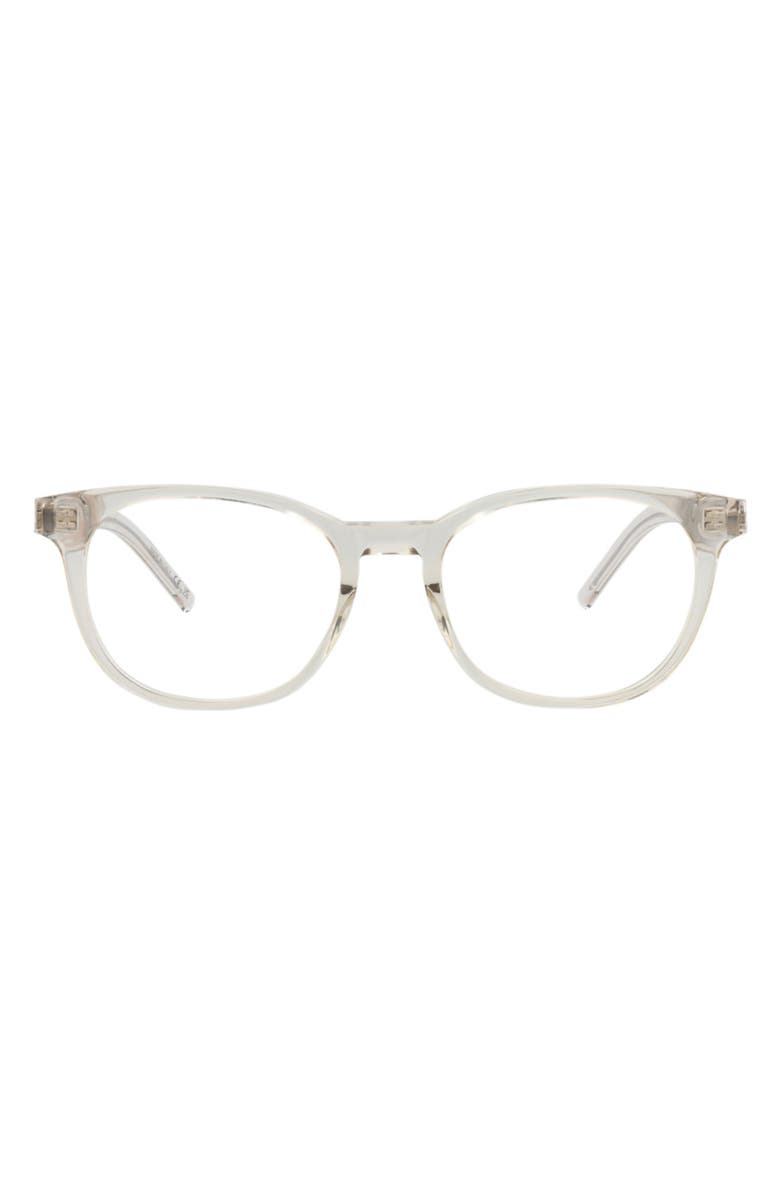 Saint Laurent 52mm Round Optical Frames, Main, color, Beige Beige Transparent
