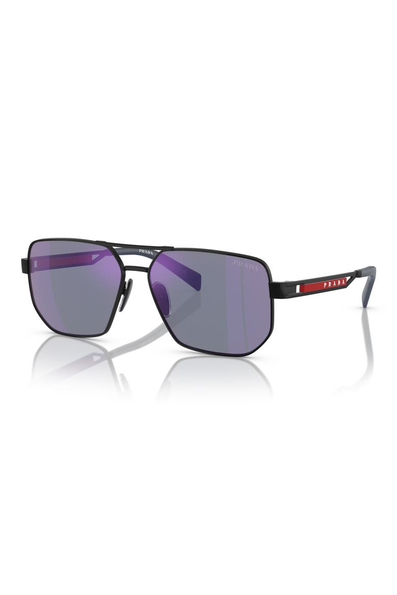 59mm Pilot Sunglasses, Alternate, color, MATTE BLACK