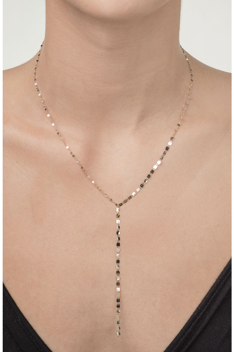 Nude 14K Gold Lariat Necklace, Alternate, color, YELLOW GOLD