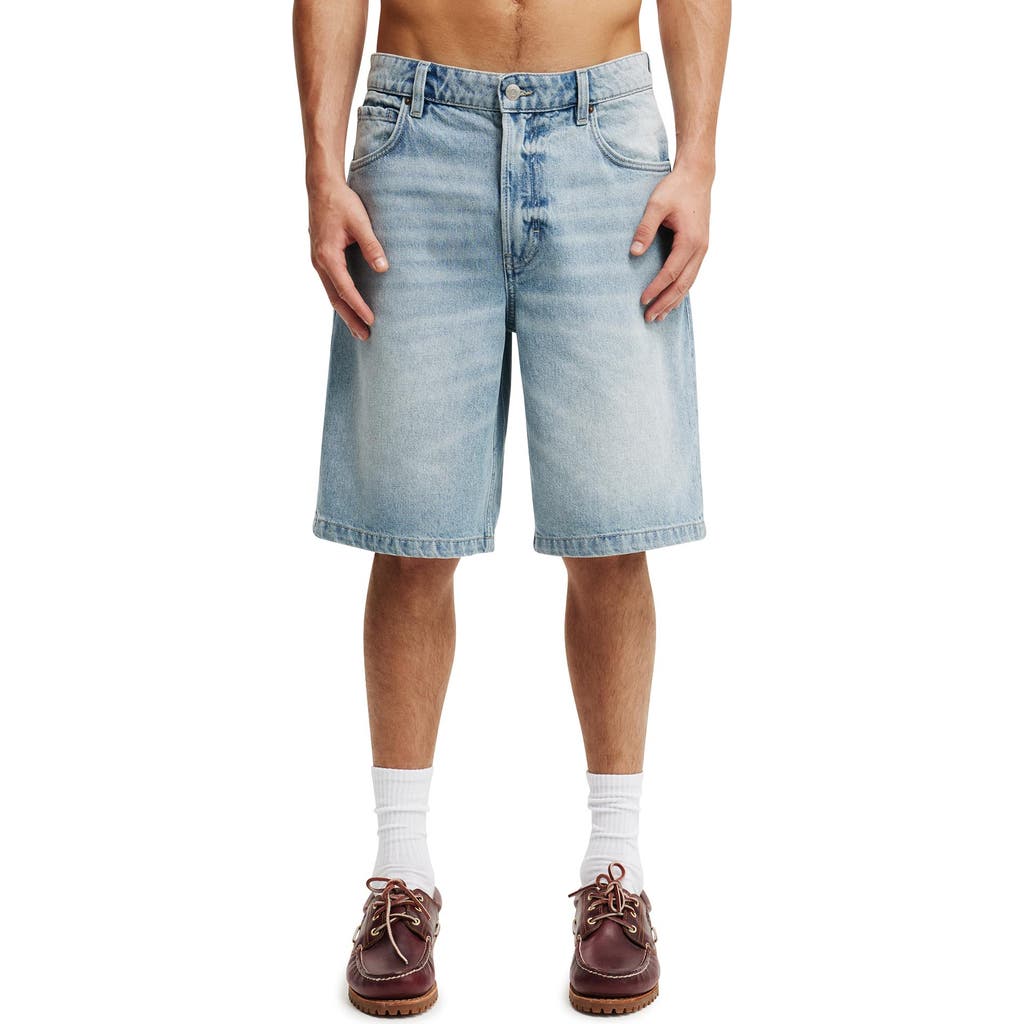 Shop Cotton On Baggy Denim Short In Vision Blue