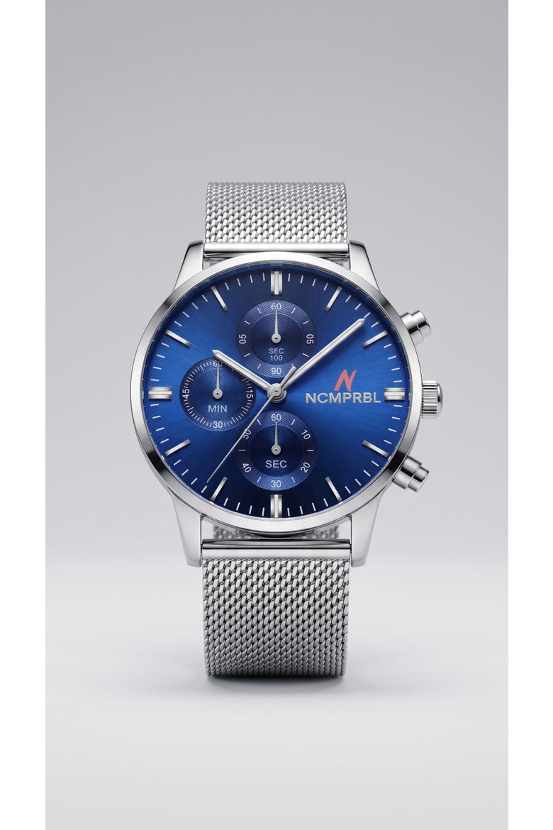 Prolific 42 Men's Chronograph Watch, 43MM, Main, color, Hushed Silver/Navy Blue