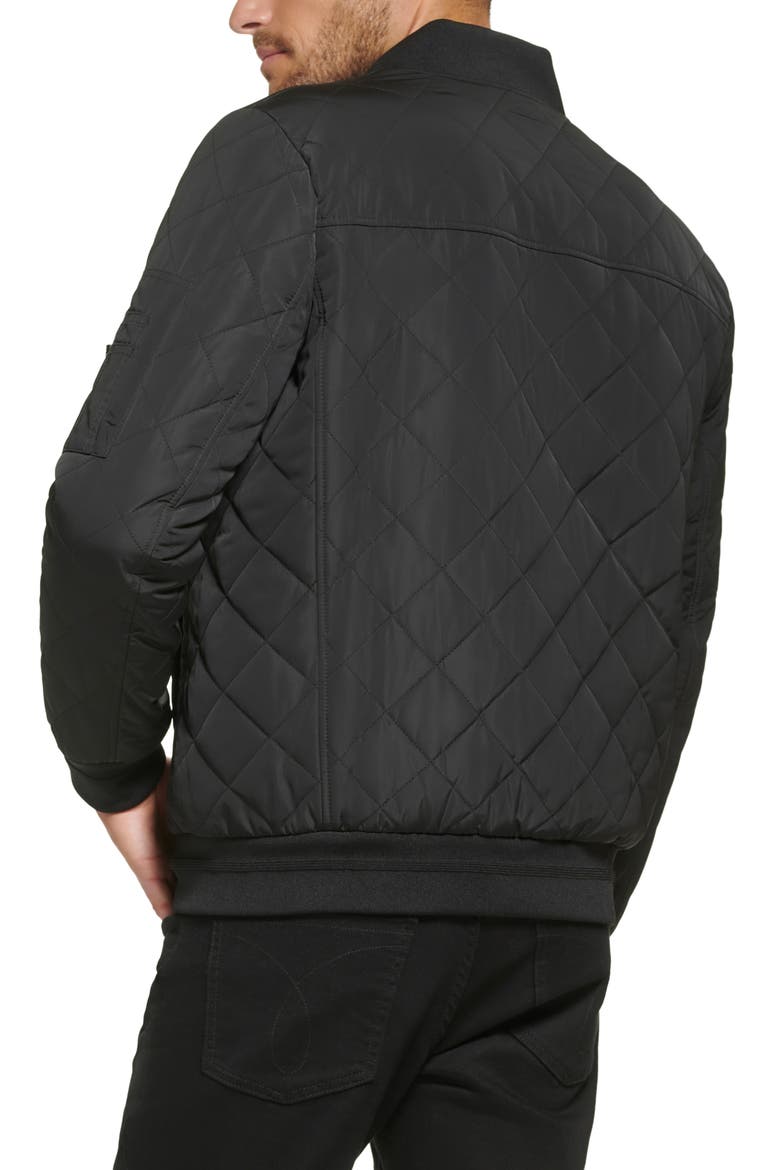 Quilted Bomber Jacket, Alternate, color, BLACK