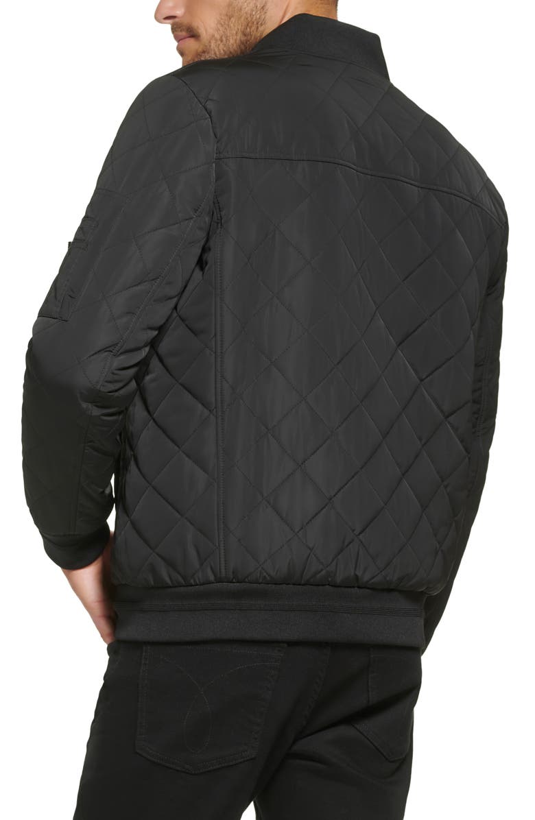 Calvin Klein Quilted Bomber Jacket, Alternate, color, Black