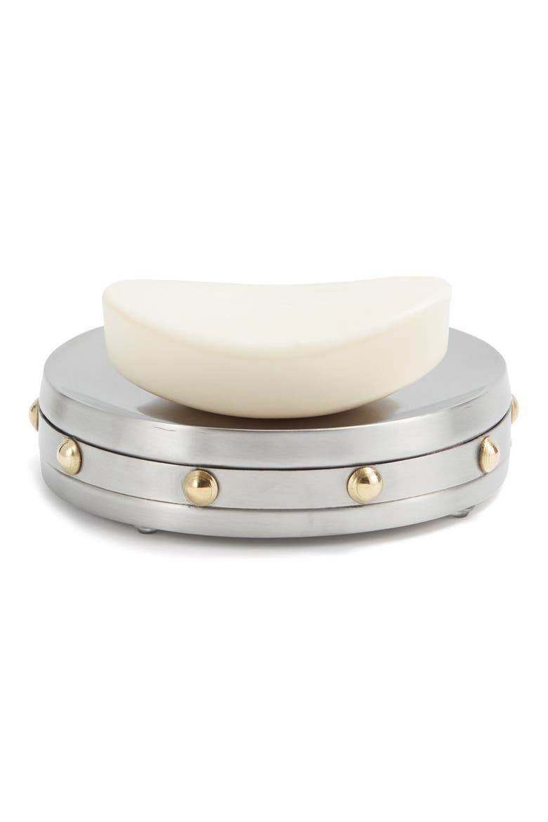 Rivets Soap Dish, Alternate, color, SILVER