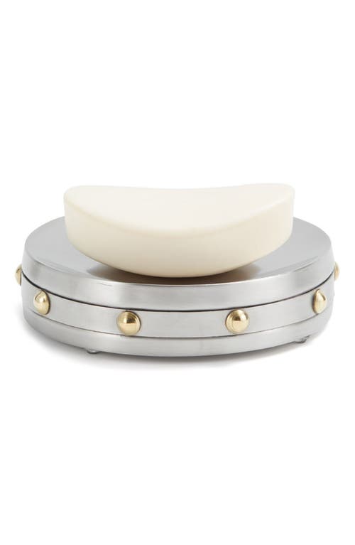 Roselli Trading Company Rivets Soap Dish In Silver
