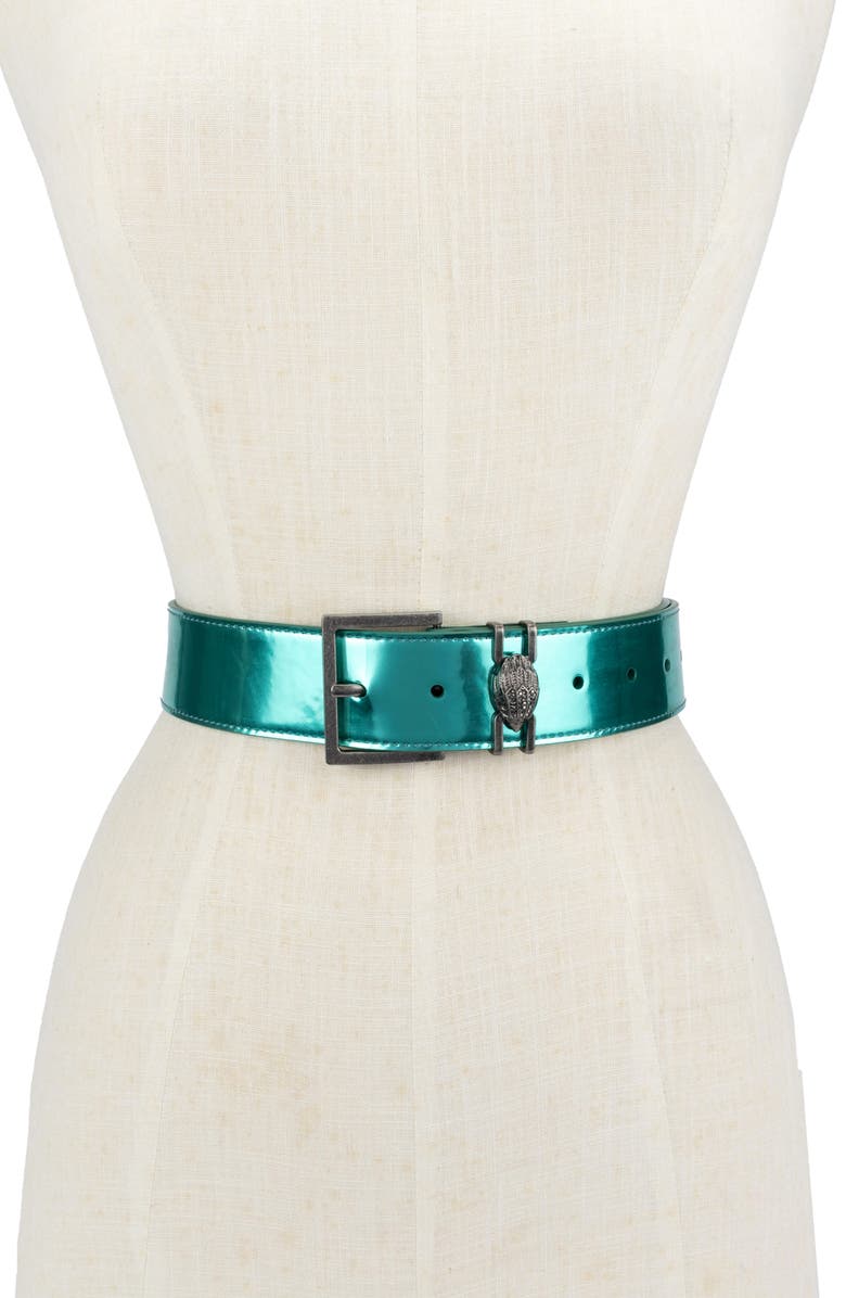 Kurt Geiger London Metallic Leather Belt, Alternate, color,
