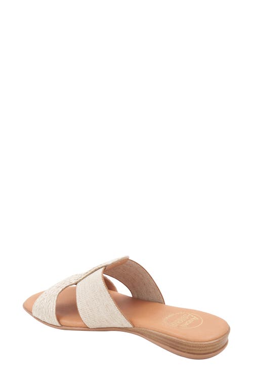 Andre Assous André Assous Noor Raffia Slide Sandal In Beige Linen