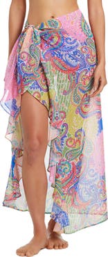 BLEU by Rod Beattie Paisley Long Pareo Cover-Up