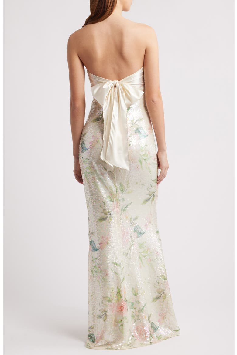 Strapless Sequin Dress, Alternate, color, IVORY PINK GREEN