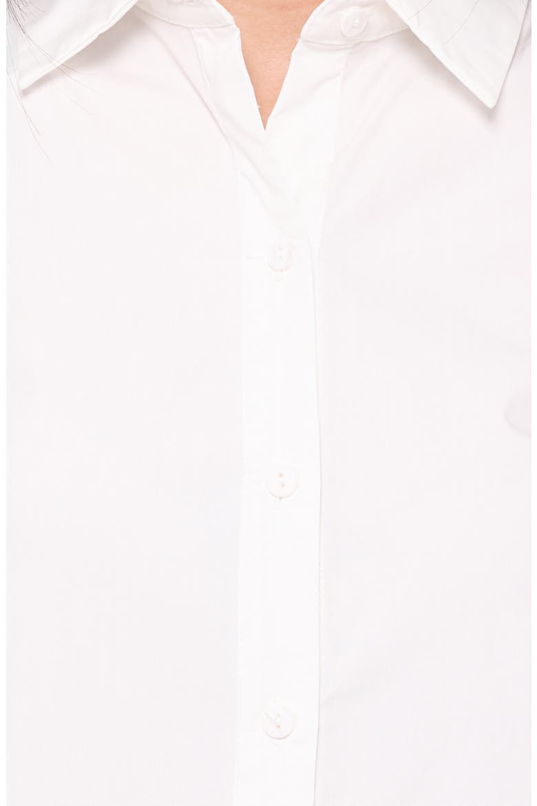 Deirdre Scalloped Sleeveless Cotton Shirt, Alternate, color, WHITE