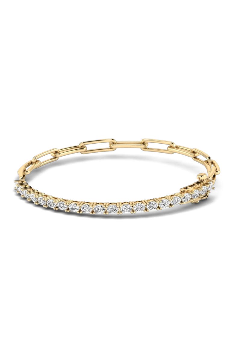Oval Half Tennis Paperclip Bracelet Lab Diamond in 14K Gold, Main, color, Yellow Gold