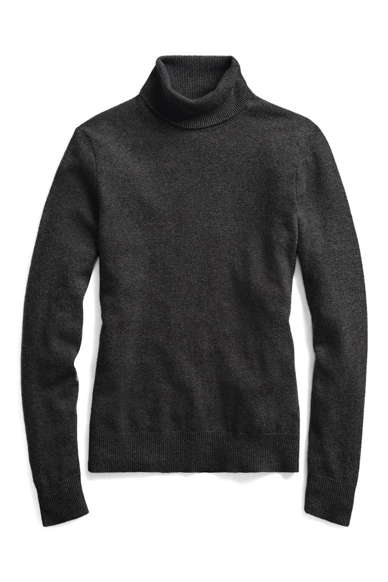 Turtleneck Cashmere Sweater, Alternate, color, STADIUM GREY HEATHER