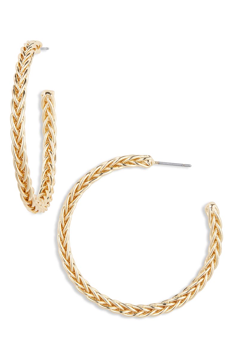 Panacea Criscross Hoop Earrings, Main, color, Gold