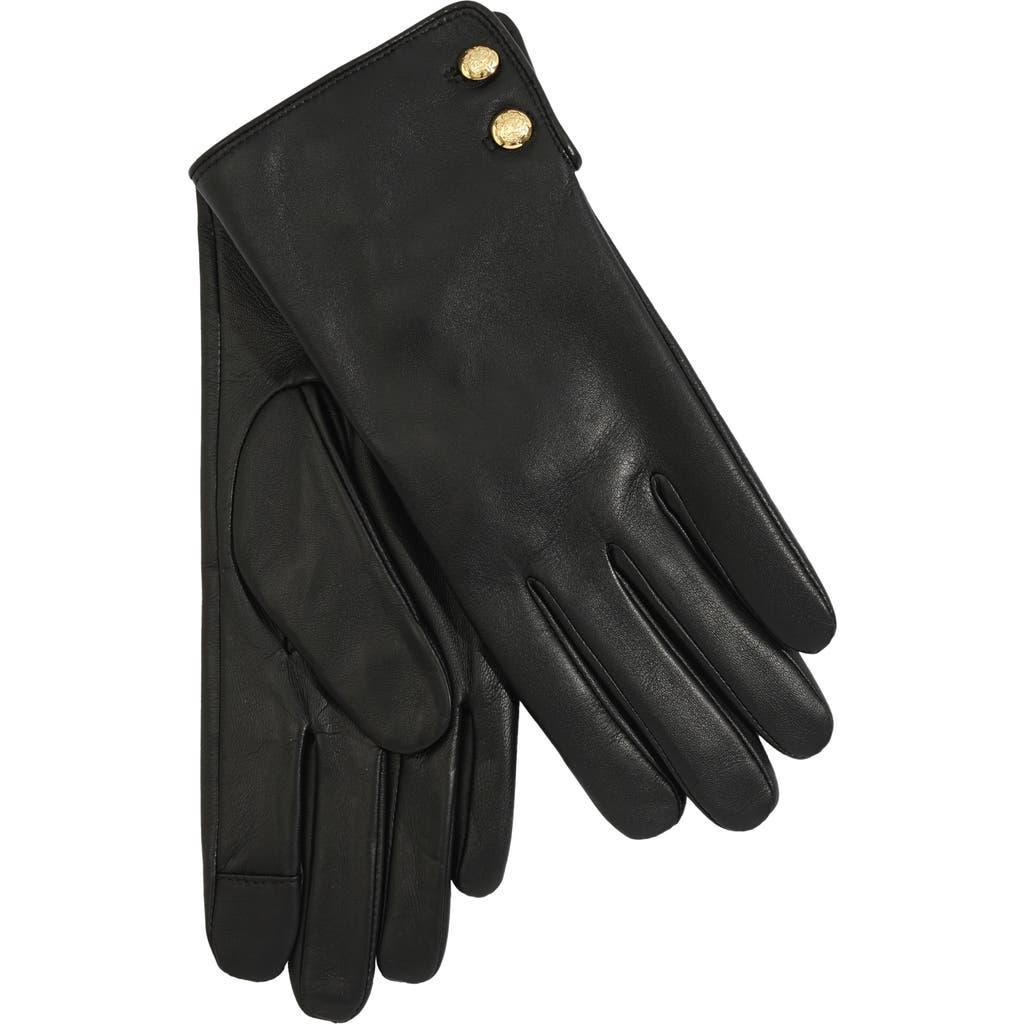 Lauren Ralplh Lauren Leather 2-button Touch Glove In Black