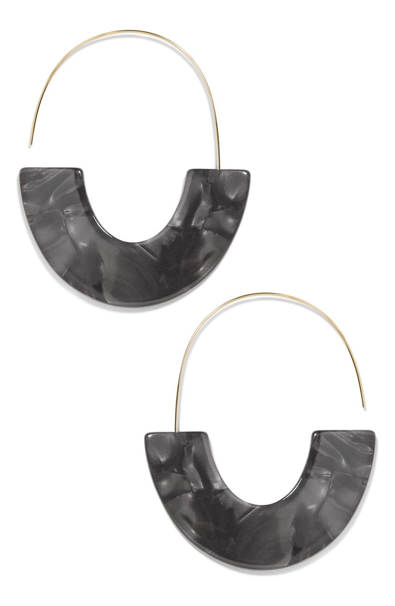 BaubleBar Faidra Thin Drop Acrylic Oval Hoop Earrings, Main, color,