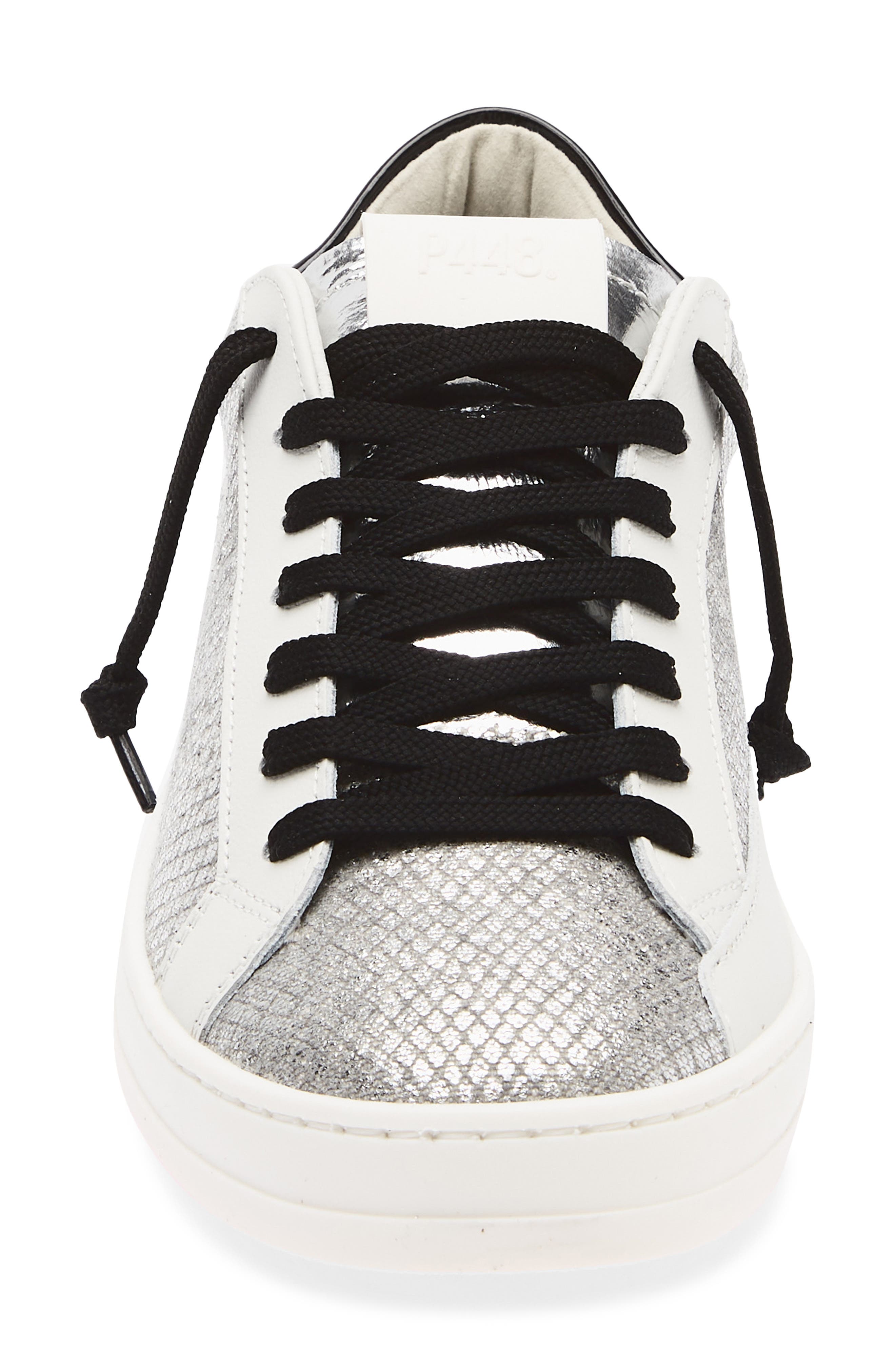 P448 John Sneaker, Alternate, color, Silver Snake Embossed