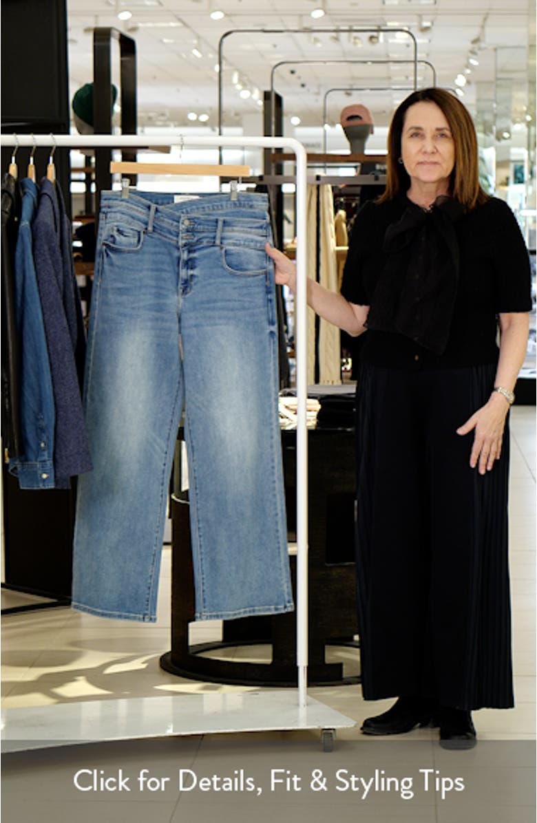 Double Crossover High Waist Wide Leg Jeans, sales video thumbnail