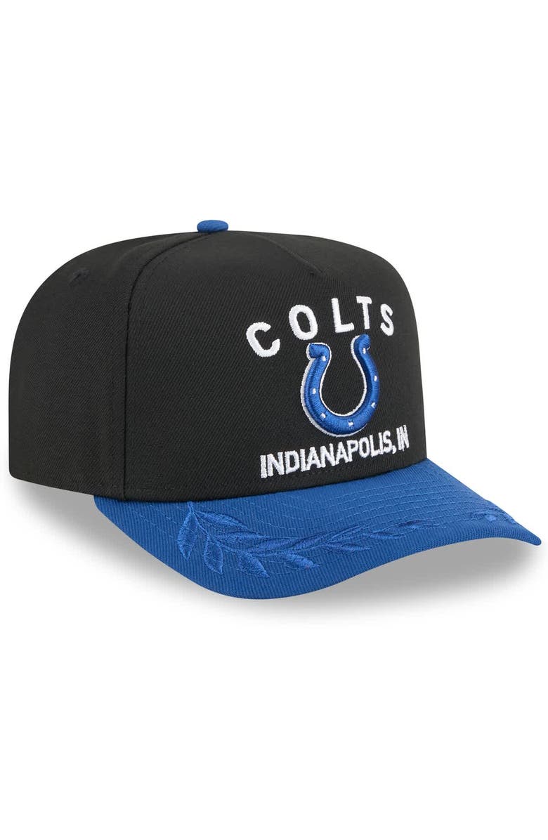 New Era Men's New Era  Black/Royal Indianapolis Colts 2025 NFL Draft A-Frame 9FIFTY Snapback Hat, Alternate, color, 