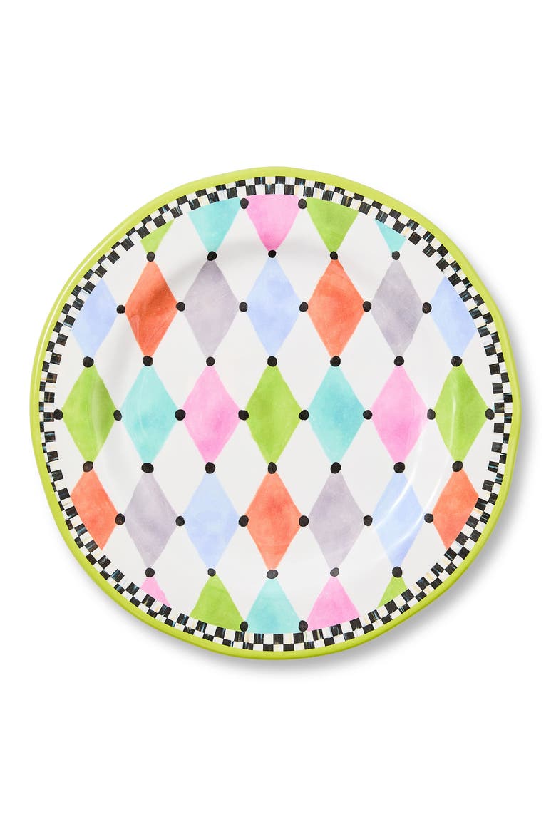 Palm Springs Set of 4 Melamine Salad Plates, Main, color, WHITE MULTI