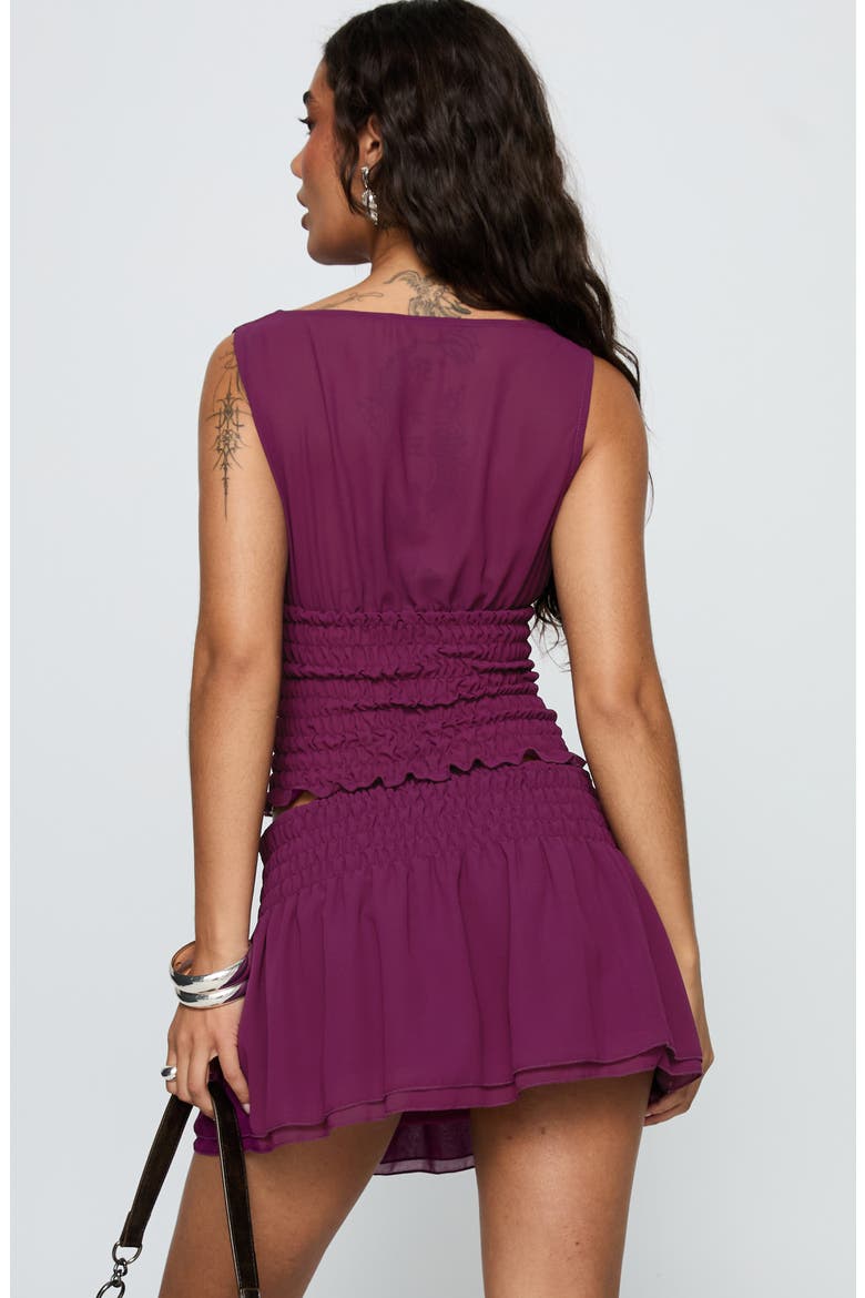 I Belond Shirred Miniskirt, Alternate, color, RED