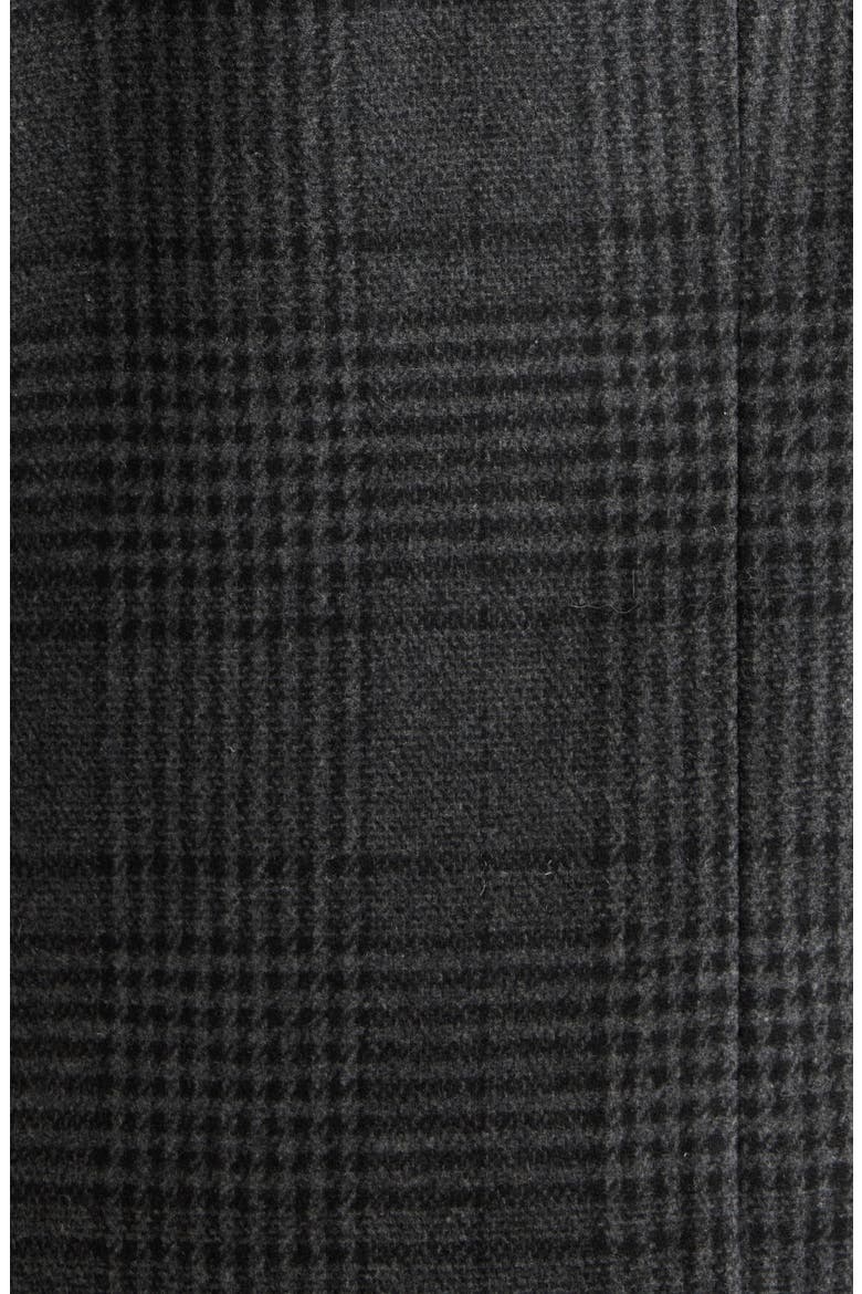 Plaid Double Breasted Coat, Alternate, color, GREY