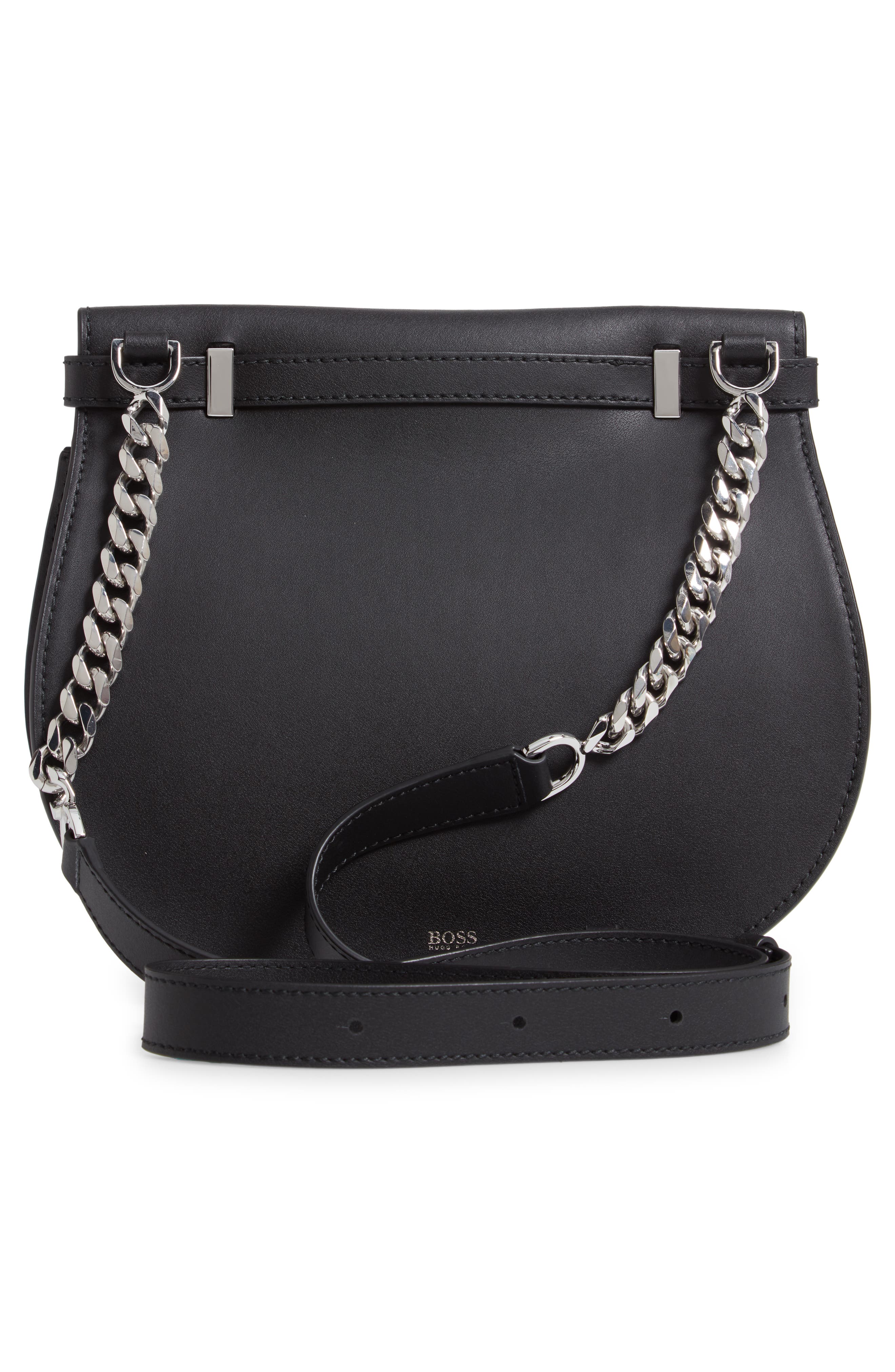 BOSS Nathalie Leather Shoulder Bag, Alternate, color, 