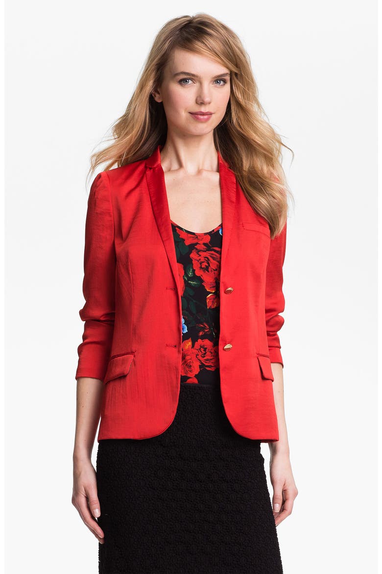 Rumpled Blazer, Main, color, CHERRY