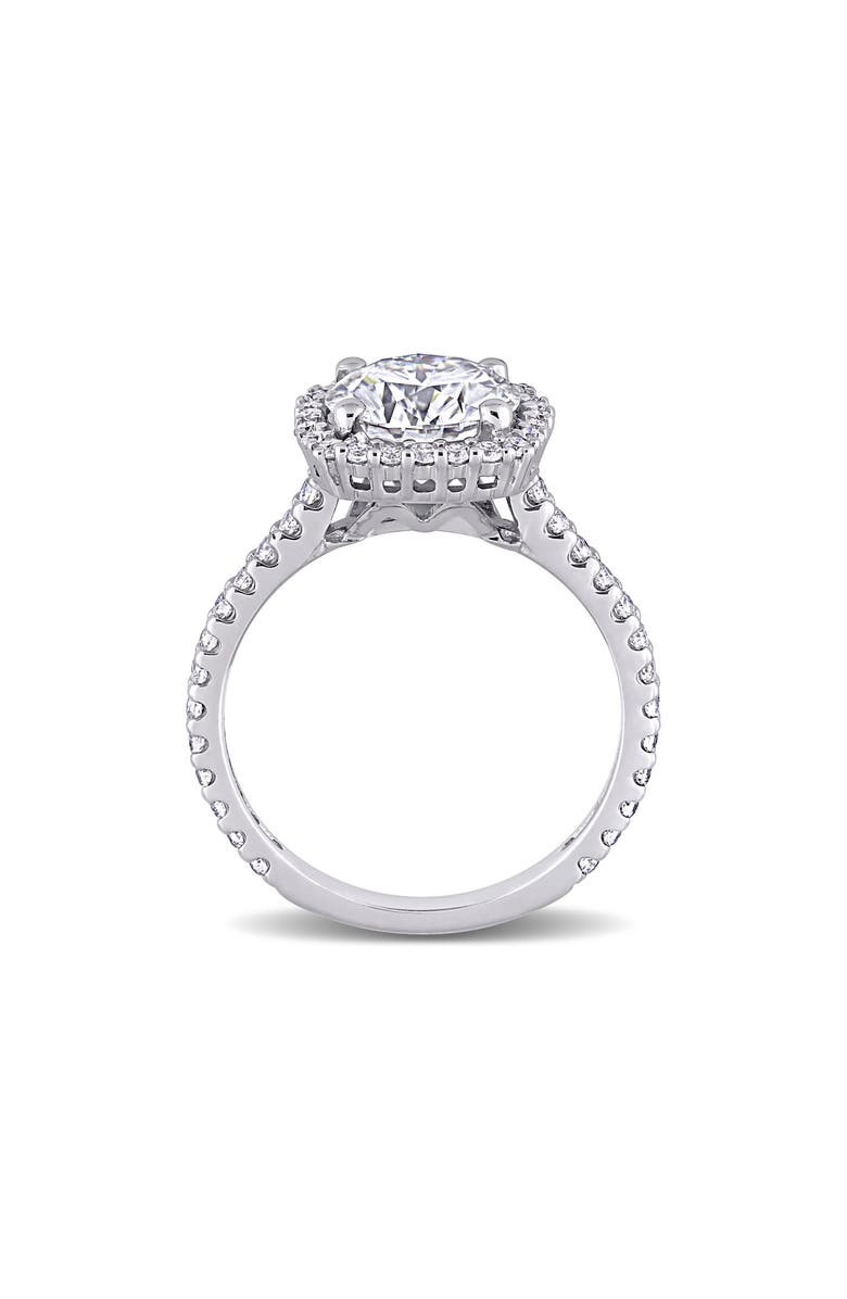 DELMAR 10K White Gold Moissanite Halo Engagement Ring, Alternate, color, 