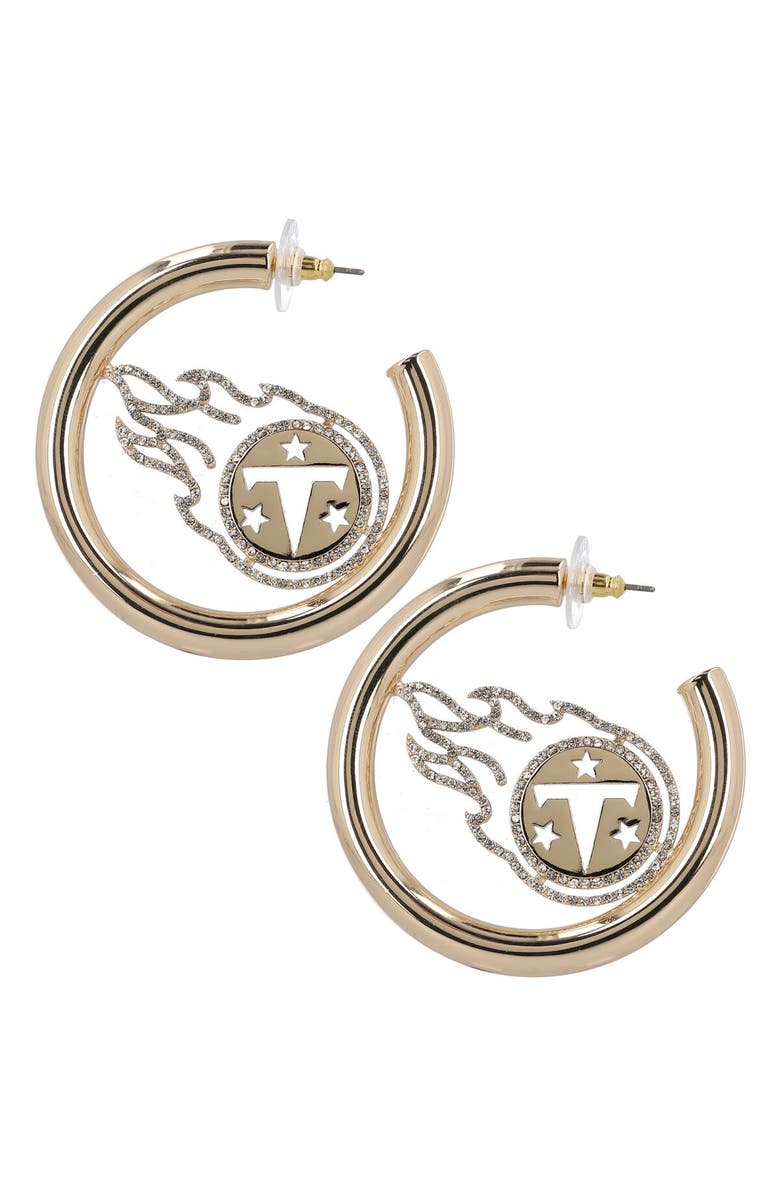 BaubleBar Tennessee Titans Logo Large Hoop Earrings, Main, color, 