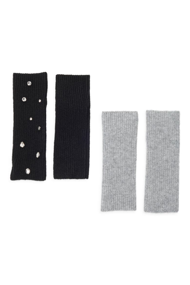 Embellished Arm Warmers, Main, color, BLACK GREY