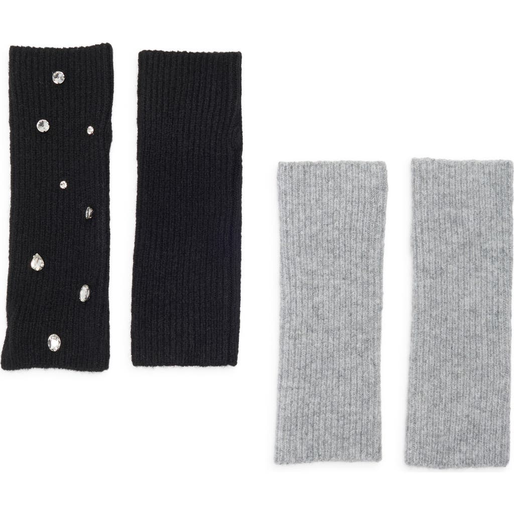 Steve Madden Embellished Arm Warmers In Black
