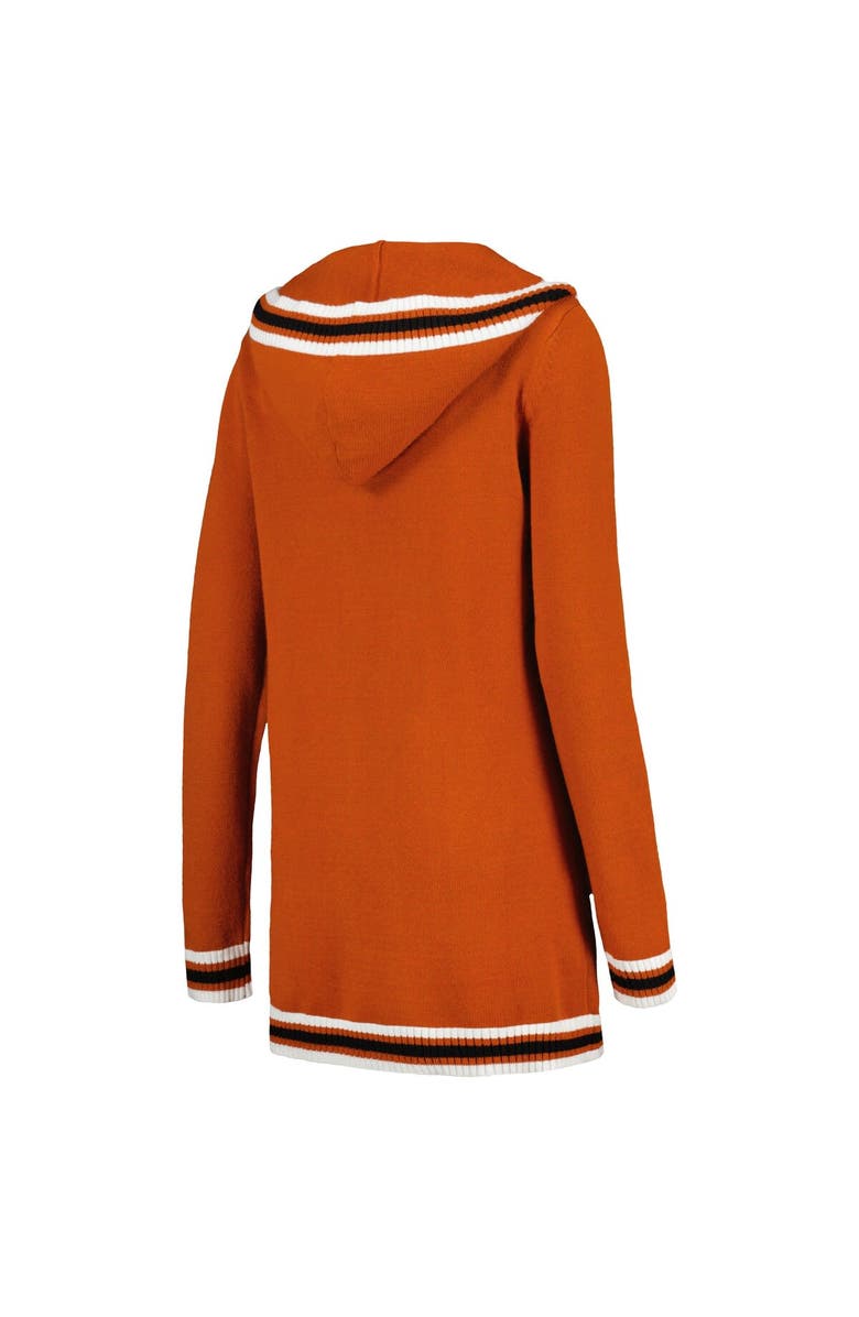 GAMEDAY COUTURE Women's Gameday Couture Texas Orange Texas Longhorns One More Round Tri-Blend Striped Hooded Cardigan Sweater, Alternate, color, Burnt Orange